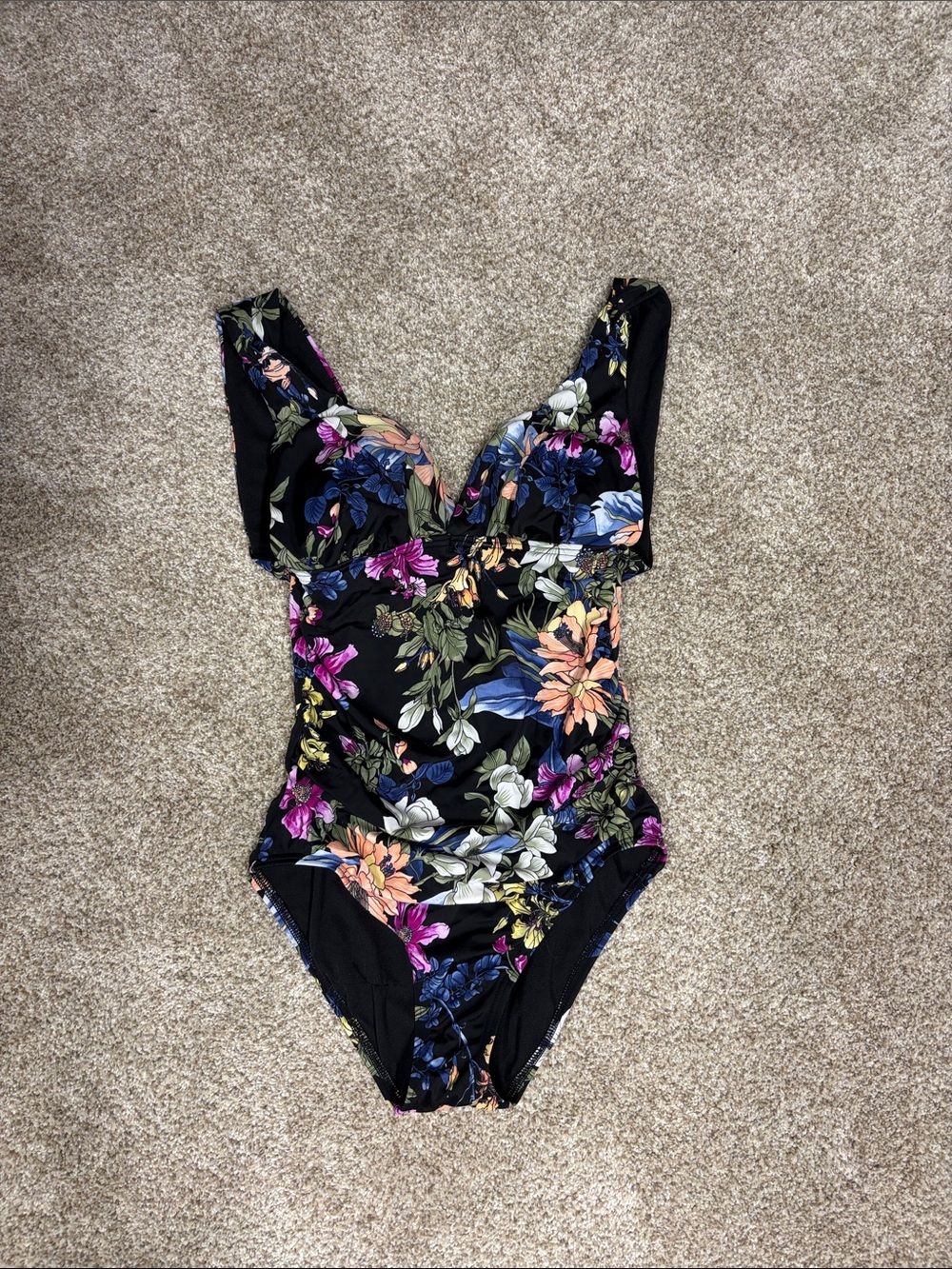 Time and tru one piece floral bathing suit size small